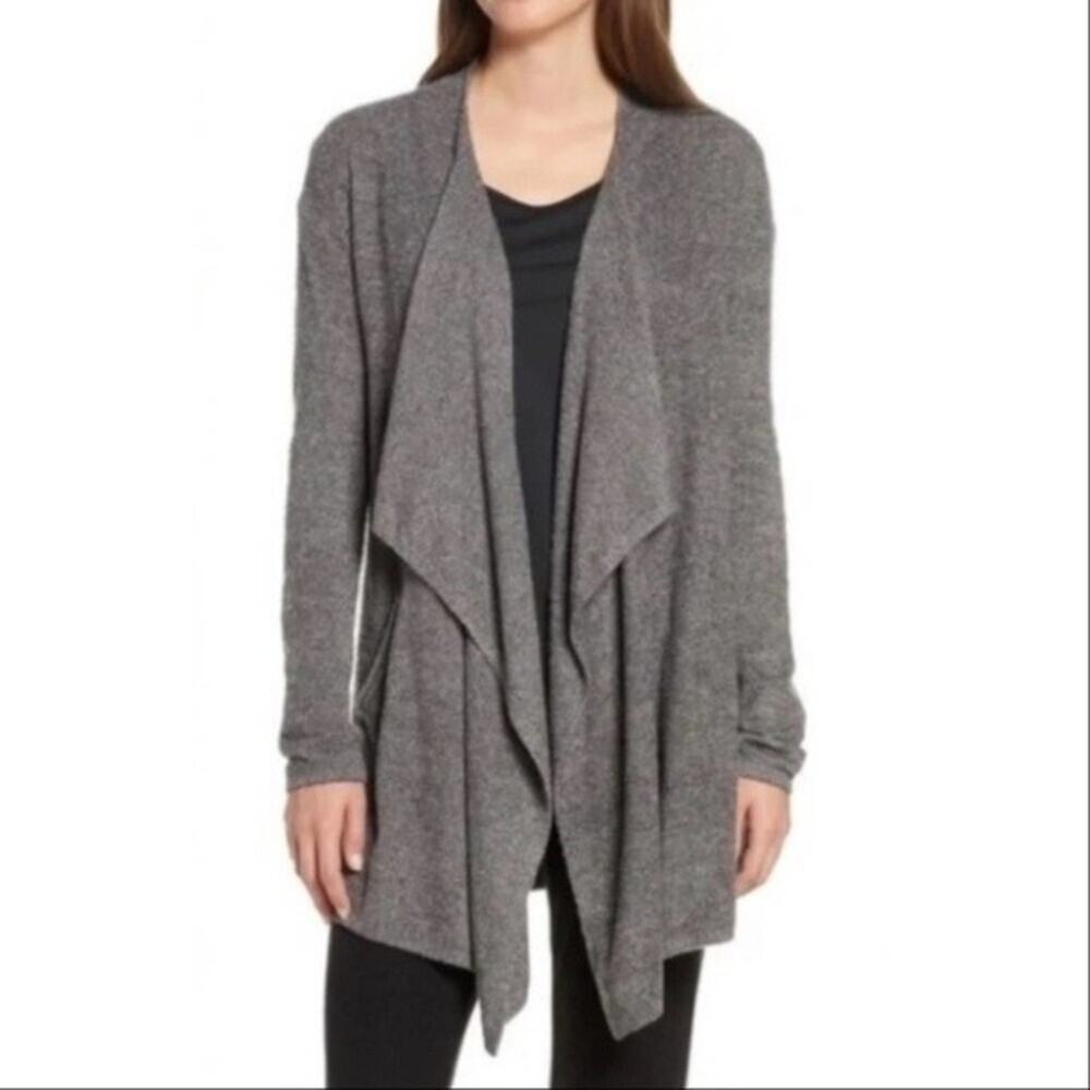Barefoot Dreams Calypso Wrap Cardigan Sweater Bamboo Chic Lite Gray Size S/M